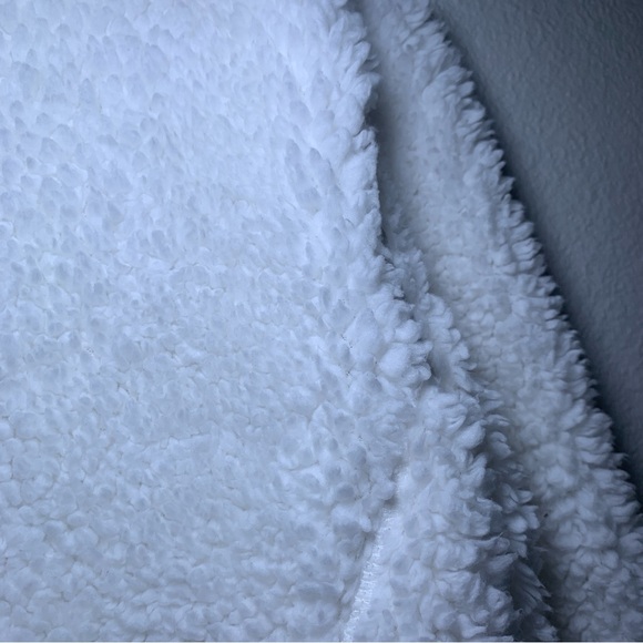 Girlie Girl Originals Medium White Sherpa Half Zip Pullover Pink Collar - Picture 9 of 14